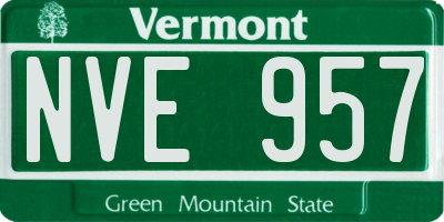VT license plate NVE957