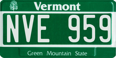 VT license plate NVE959