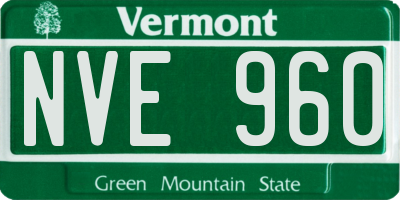 VT license plate NVE960