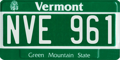 VT license plate NVE961