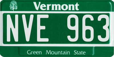 VT license plate NVE963