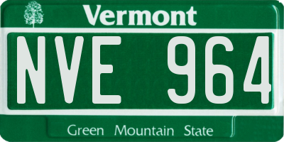 VT license plate NVE964