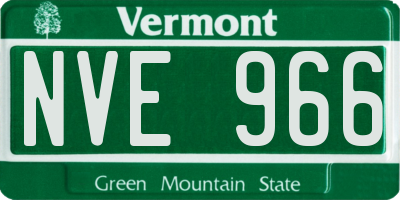 VT license plate NVE966