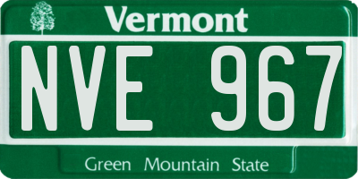 VT license plate NVE967
