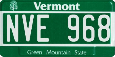 VT license plate NVE968