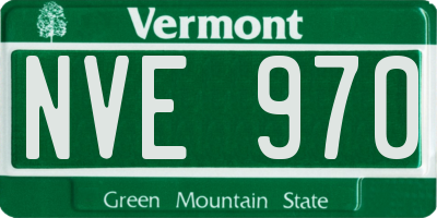 VT license plate NVE970