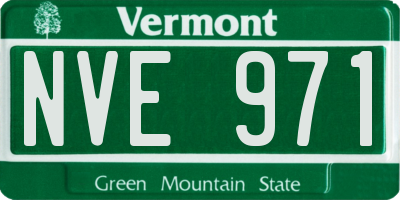 VT license plate NVE971