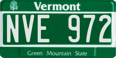 VT license plate NVE972