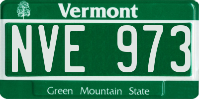 VT license plate NVE973