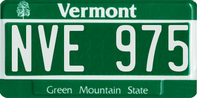 VT license plate NVE975