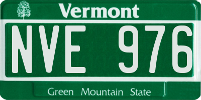 VT license plate NVE976