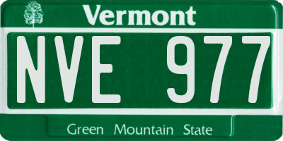 VT license plate NVE977