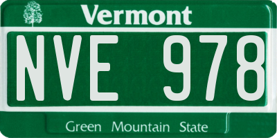VT license plate NVE978