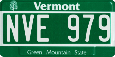 VT license plate NVE979
