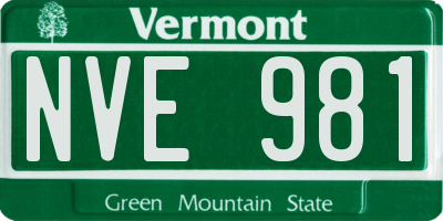 VT license plate NVE981