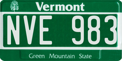VT license plate NVE983