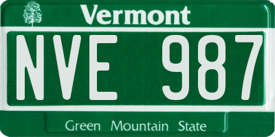 VT license plate NVE987