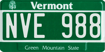 VT license plate NVE988