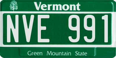 VT license plate NVE991