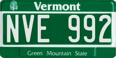 VT license plate NVE992
