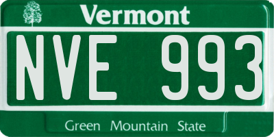 VT license plate NVE993