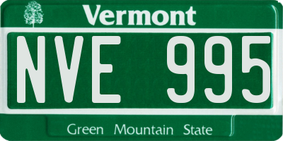 VT license plate NVE995