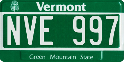 VT license plate NVE997