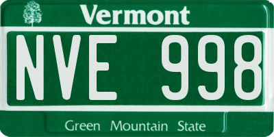 VT license plate NVE998