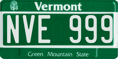 VT license plate NVE999