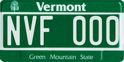 VT license plate NVF000