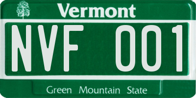 VT license plate NVF001