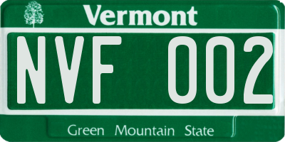 VT license plate NVF002
