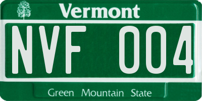 VT license plate NVF004