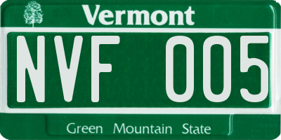 VT license plate NVF005