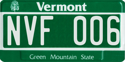 VT license plate NVF006