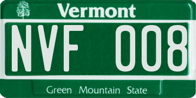 VT license plate NVF008