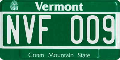 VT license plate NVF009