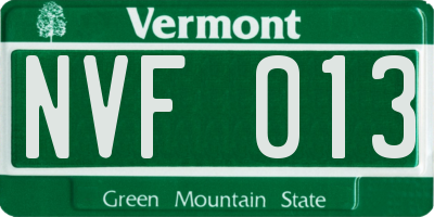 VT license plate NVF013