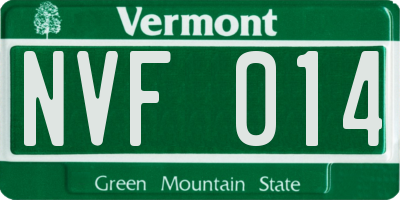 VT license plate NVF014