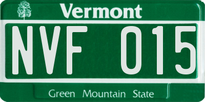 VT license plate NVF015