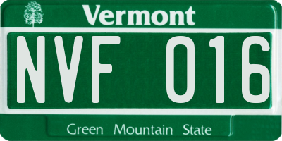 VT license plate NVF016