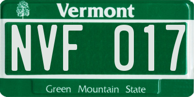 VT license plate NVF017