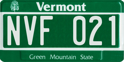 VT license plate NVF021