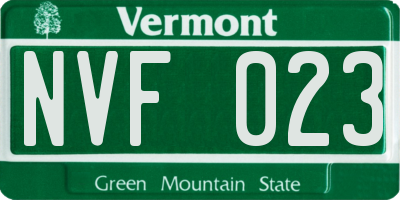 VT license plate NVF023