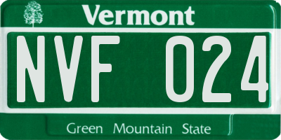 VT license plate NVF024
