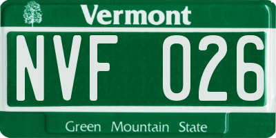 VT license plate NVF026