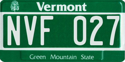VT license plate NVF027