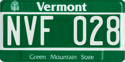 VT license plate NVF028