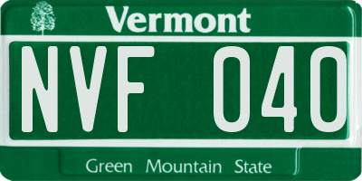 VT license plate NVF040