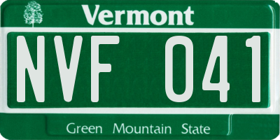 VT license plate NVF041
